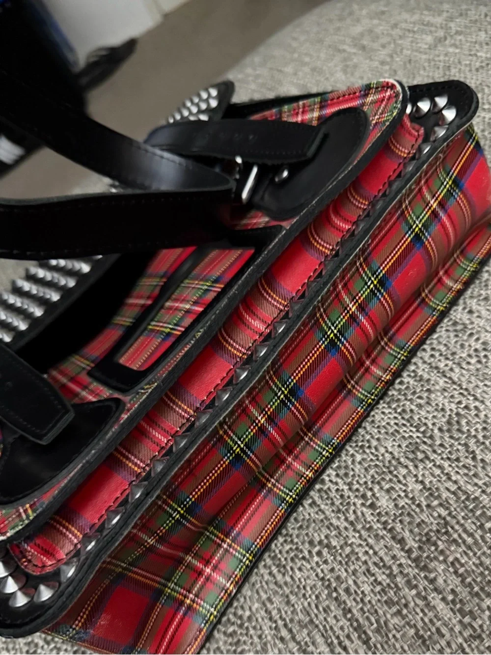 Dr. Martens Leather Satchel Tartan Crossbody